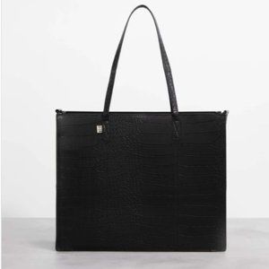 Béis Work Tote Black Croc NWT